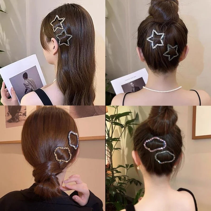 Barrettes de pinces à cheveux en strass (4 pièces)