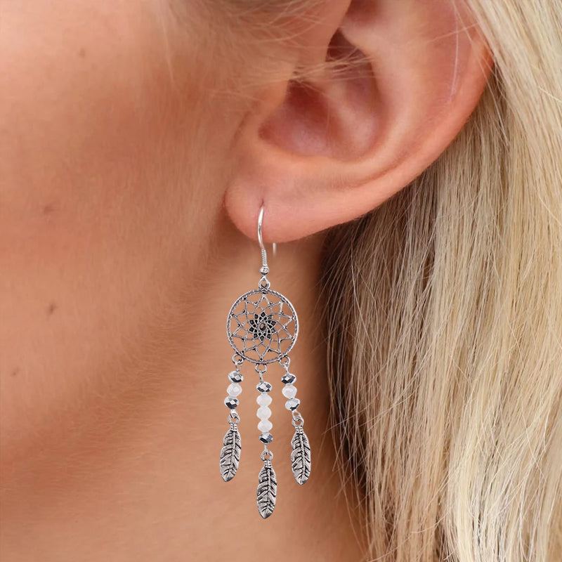 Boucles d'oreilles en cristal attrape-rêves