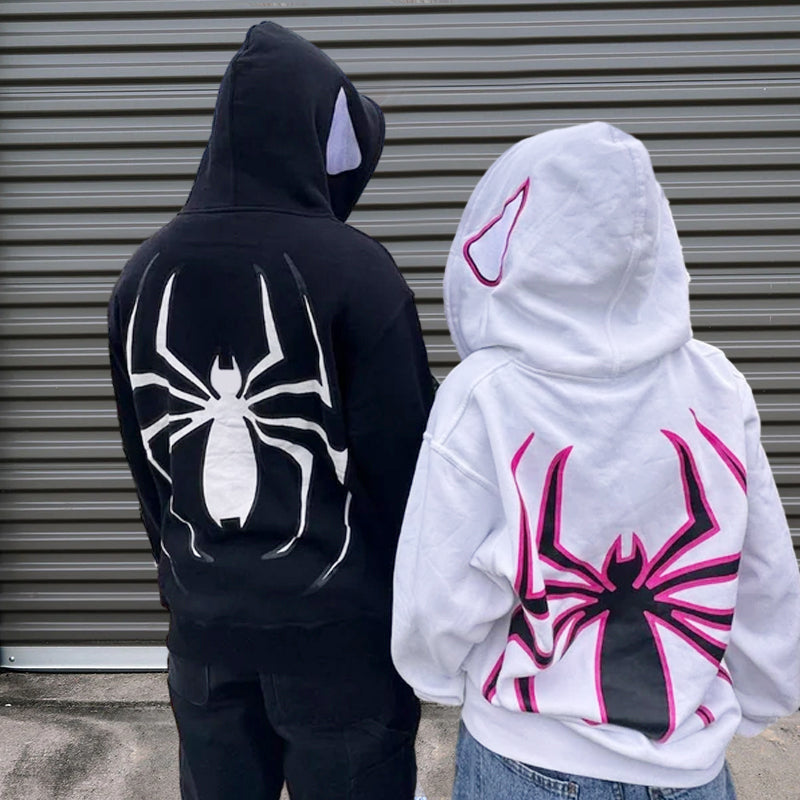 Sweat à capuche zippé Spider Punk