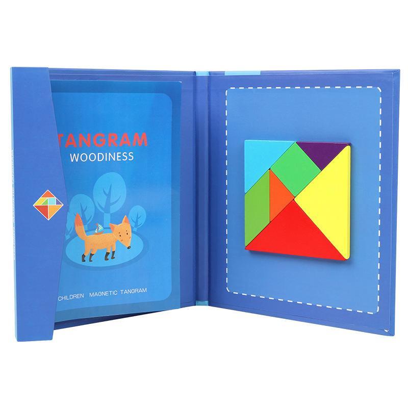 Magnétique Tangram Jeu Puzzle Coloré en Bois