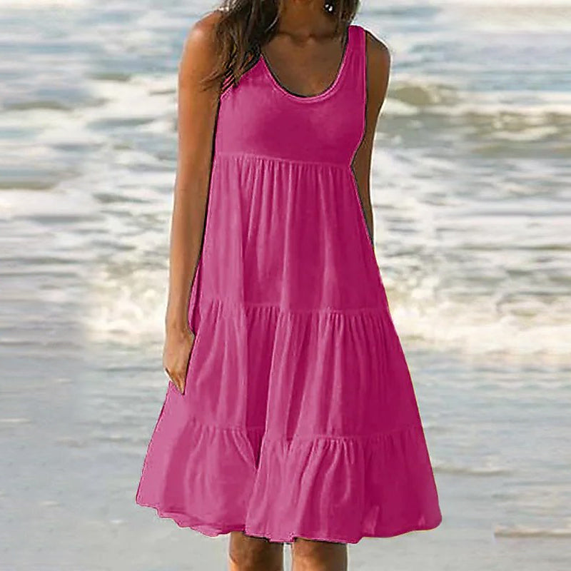 Robe de plage sans manches à encolure dégagée