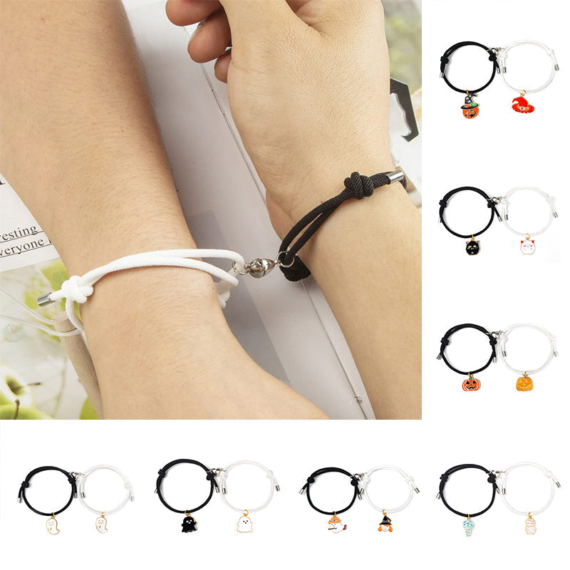 Bracelet magnétique pour couple avec coeur